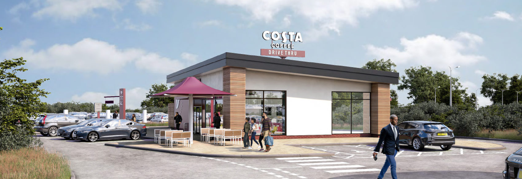 3D Visual of the proposed Costa Coffee at Spalding